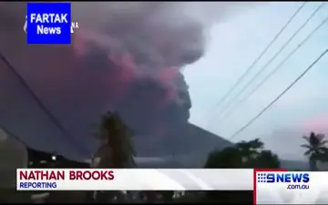 فرار هزاران نفر از مردم در پی فوران آتشفشان + فیلم