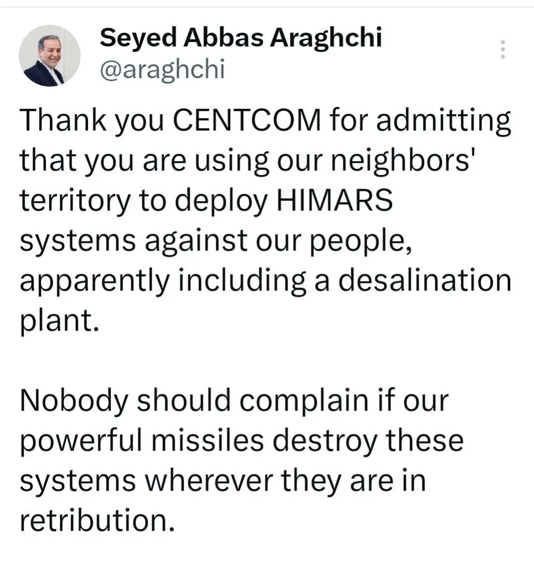 پاسخ عراقچی به فرمانده سنتکام: اگر موشک های ما...