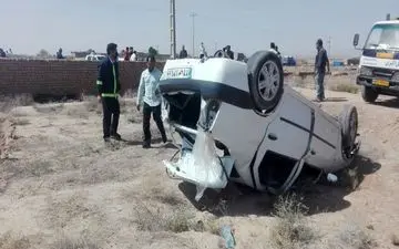 جان باختن مادر و دختر در واژگونی خودروی ال۹۰ در محور بردسکن - شهرآباد