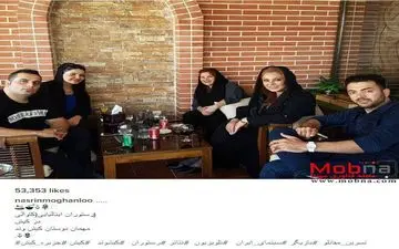 نسرین مقانلو به همراه دوستانش در یک رستوران ایتالیایی (عکس)