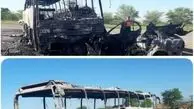تصادف سواری تیبا با اتوبوس در دهلران یک کشته برجا گذاشت