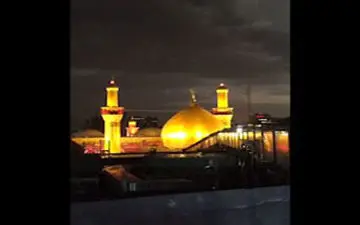 لحظه‌ی اذان مغرب در کربلای معلی +فیلم 