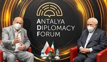 دیدار ظریف با وزرای خارجه لهستان و ترکیه در آنتالیا