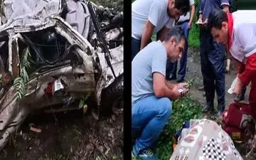 سقوط مرگبار خودروی آفروید در ییلاقات شفت / 4 تن کشته و زخمی شدند + عکس و جزییات