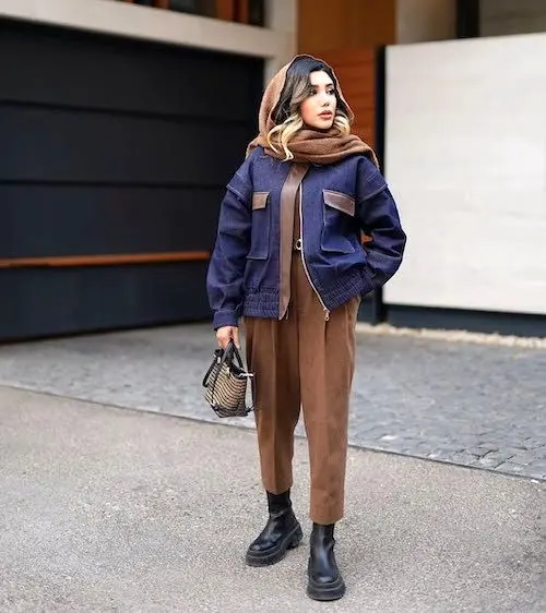 استایل پاییزی با بامبر جکت