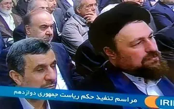  احمدی نژاد در کنار سید حسن خمینی/عکس