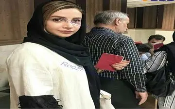 خانم بازیگر در صف رأی + عکس