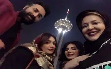 سلفی جدید یهاره رهنما و همسرش با برج معروف