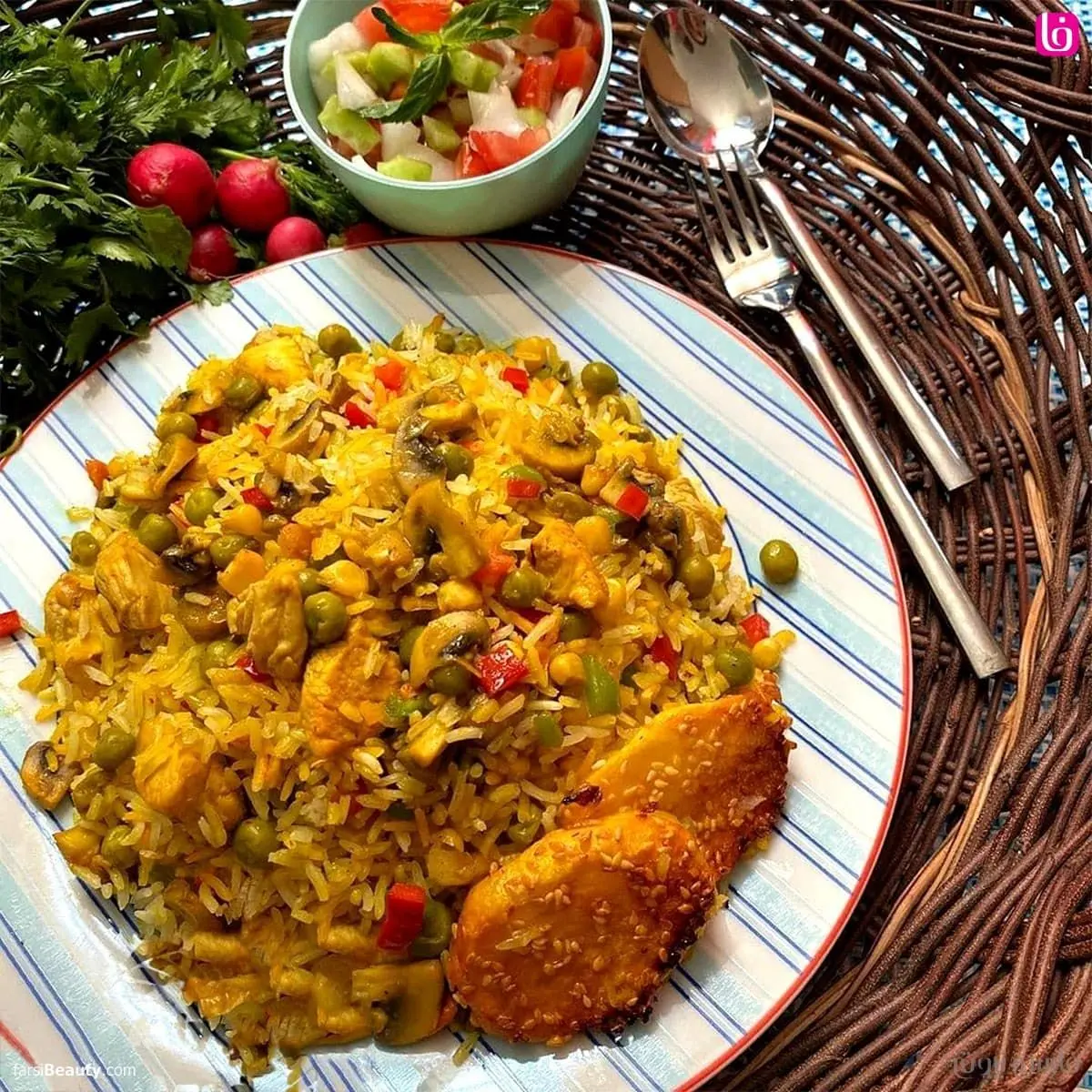 پلوی خوشمزه و جدید براتون آوردم| طرز تهیه پلو یونانی!