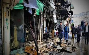 آتش‌سوزی در بازار رشت