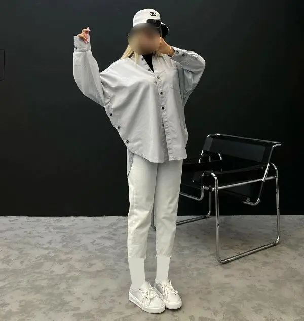 شومیز کتان پاییزه طرح پانچ