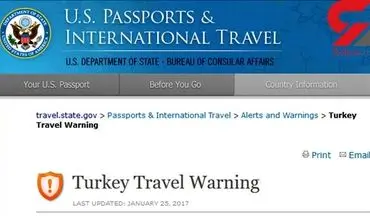 آمریکا به شهروندانش برای سفر به ترکیه هشدار داد 