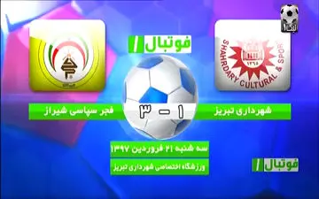 خلاصه بازی شهرداری تبریز 1 - 3 فجر سپاسی  + فیلم