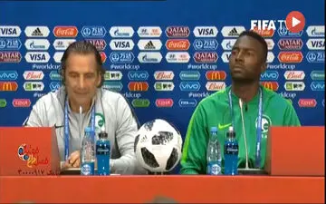 کنفرانس خبری سرمربیان روسیه - عربستان پیش از دیدار افتتاحیه + فیلم