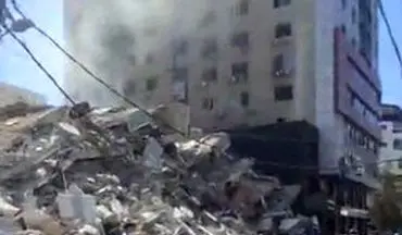 لحظه تخریب برج الجلاء در غزه + فیلم