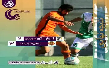 دربی کرمان به سود مس شهر بابک به پایان رسید/ کسب سه امتیاز شیرین توسط وحید رضایی و شاگردانش