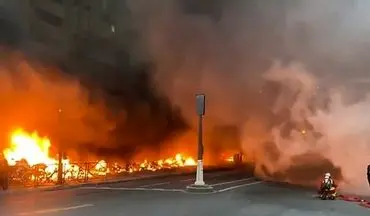 آتش‌سوزی مهیب نزدیک ایستگاه قطار در پاریس