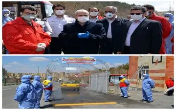 تونل دو منظوره ضد عفونی شهروندی و خودرویی توسط سازمان آتش نشانی تبریز طراحی شد
