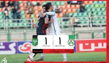 خلاصه بازی ذوب آهن 1 - خیبر 1 + ویدئو