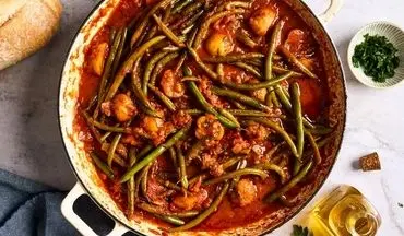 طرز تهیه خورش لوبیا سبز مجلسی / خوشمزه و آسان