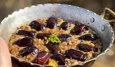 طرز تهیه  خاگینه خرما و گردو| خیلی مقویه