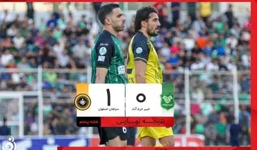 خلاصه بازی خیبر خرم‌آباد 0 - سپاهان 1 + ویدئو