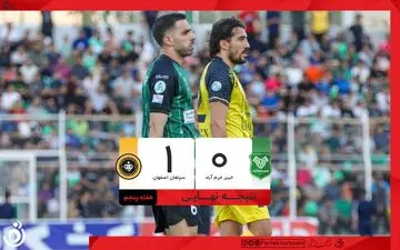 خلاصه بازی خیبر خرم‌آباد 0 - سپاهان 1 + ویدئو