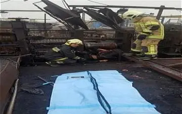 
مرگ فجیع کارگر در دستگاه نورد آهن