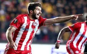  انصاری فرد، ششمین 2 گله اروپایی تاریخ المپیاکوس