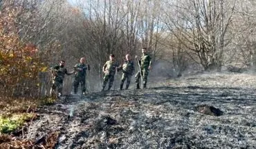 مهار حریق ۲.۵ هکتار از جنگل‌های اسپیناس آستارا