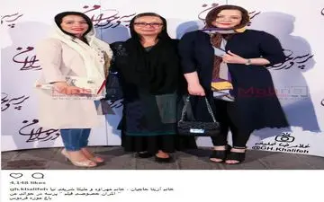 مهراوه و ملیکا شریفی نیا به همراه مادرشان در اکران یک فیلم (عکس)