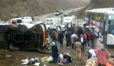 4 کشته و 24 مصدوم در سانحه واژگونی اتوبوس محور «تبریز - زنجان»