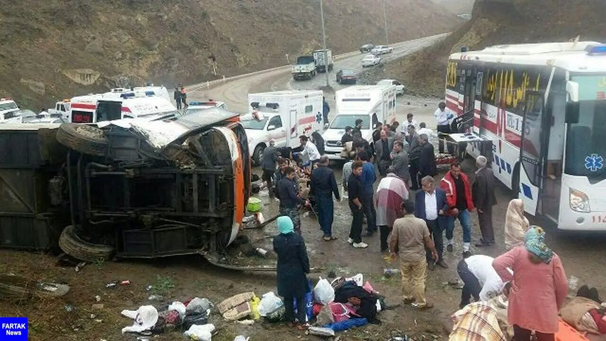 4 کشته و 24 مصدوم در سانحه واژگونی اتوبوس محور «تبریز - زنجان»