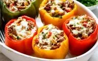 طرز تهیه املت فلفل دلمه‌ ای لاکچری؛ صبحانه‌ای شیک و خوشمزه
