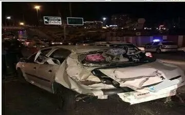 عکس های عجیب از مچاله شدن پژو 206 در پاسداران