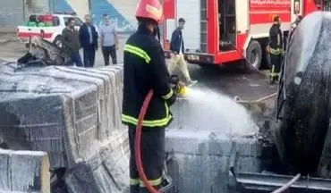 مرگ دلخراش راننده در پی آتش‌سوزی تانکر سوخت