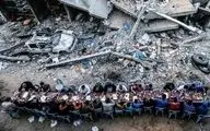 افطار در خرابه‌های غزه
