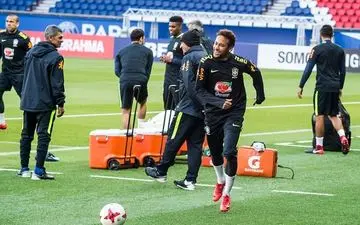 تمرینات نیمار و تیم ملی برزیل در ورزشگاه PSG
