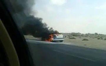 مگان پلیس راه در آتش سوخت