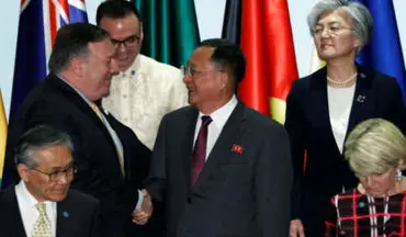 دیدار کوتاه وزیران خارجه آمریکا و کره شمالی در سنگاپور