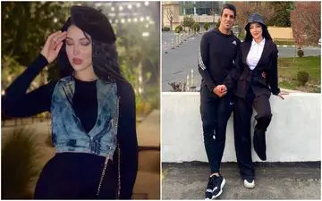 کت جذاب همراه با حرکات عجیب همسر سپهر حیدری /خودنمایی های آرام جوینده + عکس و فیلم