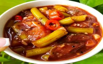 این ترشی معرکه است / طرز تهیه ترشی لوبیا سبز و بادمجان خانگی!