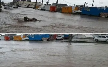 رودخانه الوند در قصرشیرین طغیان کرد