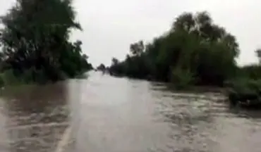 جاده اهواز اندیمشک در محاصره آب