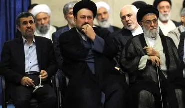 حضور محمود احمدی نژاد در مراسم تنفیذ حکم ریاست جمهوری روحانی توسط رهبری + عکس