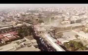 تصاویر هوایی گرفته شده پس از فرو ریختن پلاسکو+فیلم