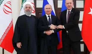 کنفرانس خبری مشترک پوتین، روحانی و اردوغان