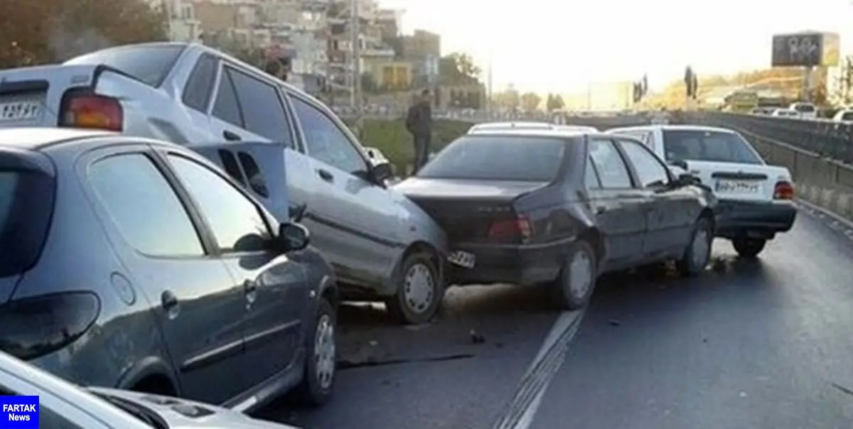 وقوع تصادف زنجیره‌ای در حومه شهر کرمان