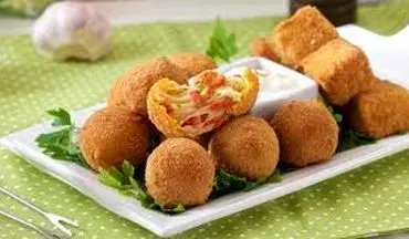 طرز تهیه  توپک سیب زمینی با سس چدار| عالیه