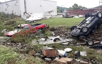 افزایش قربانیان سیل ایالت تنسی آمریکا به ۲۱ نفر 